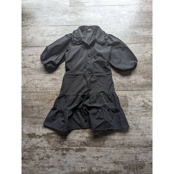 Zara Dresses & Skirts - ❌SOLD❌ ZARA Balloon Sleeves Buttoned Front Ruffle Collared Tiered Dress